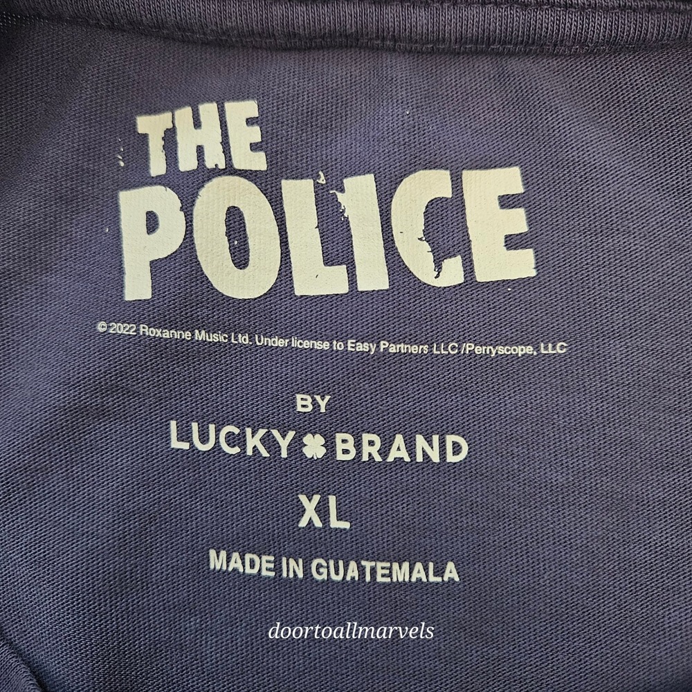 The Police x Lucky Brand Synchronicity Cotton Tee Tshirt sz XL EUC - Picture 3 of 9